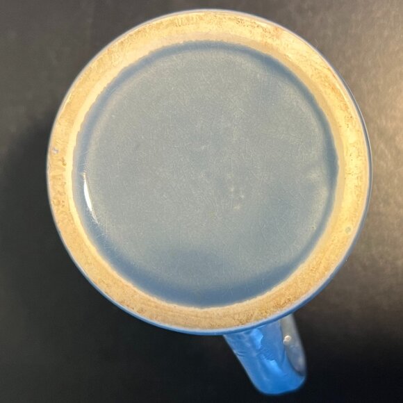 Handcrafted Pottery Otagiri Style Grayish Blue Glazed Cup / Mug w/ Trio of Trees - Picture 7 of 7